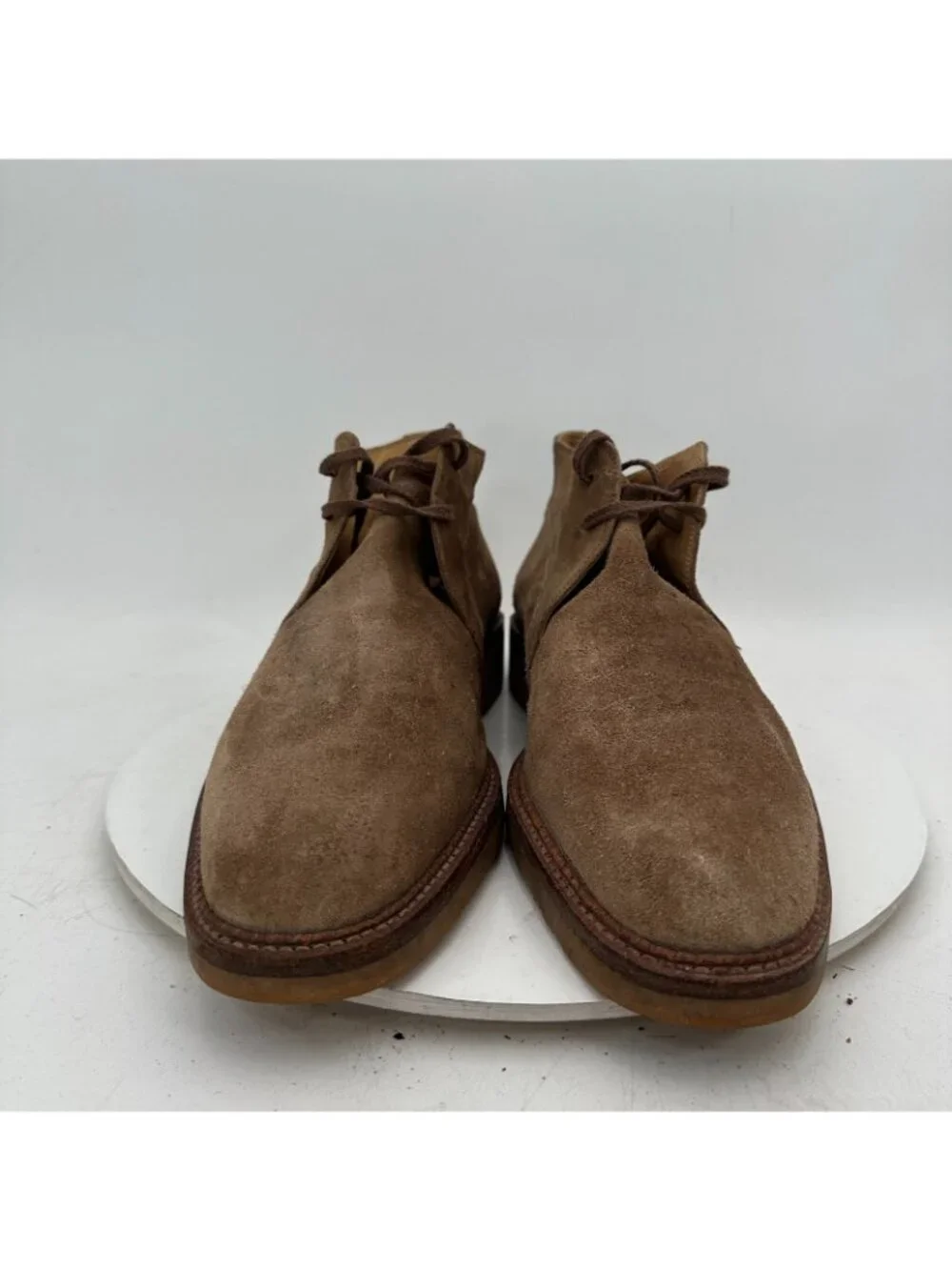 Salvatore Ferragamo Men 12 Brown Suede Plain Toe Lace Up Chukka Boot Italy